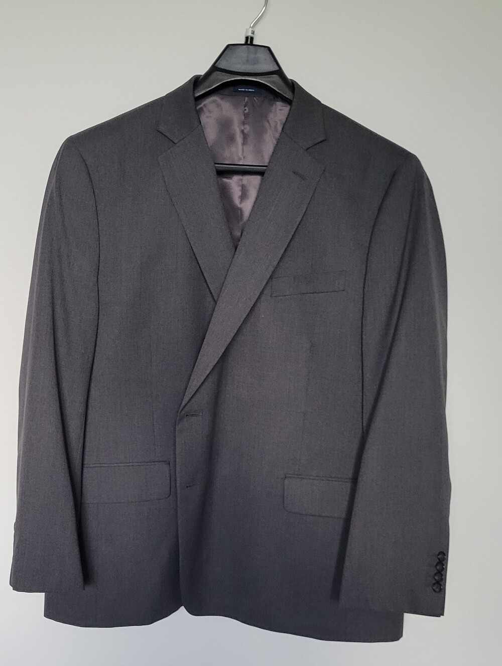 Stafford Men's Charcoal Gray Two Button Suit Jacket Blazer Large Size